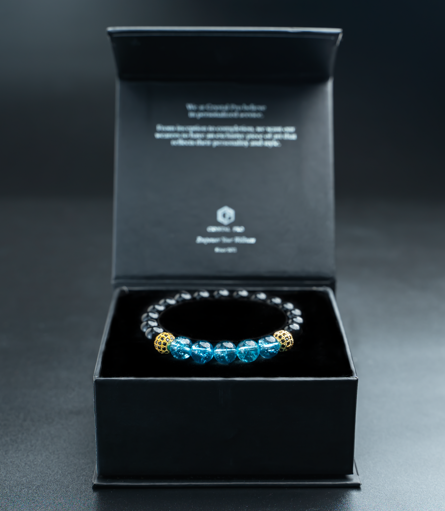 THE LUXE | BLUE TOPAZ WITH BLACK AGATE