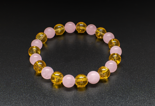 THE LYRA | ROSE QUARTZ WITH CITRINE