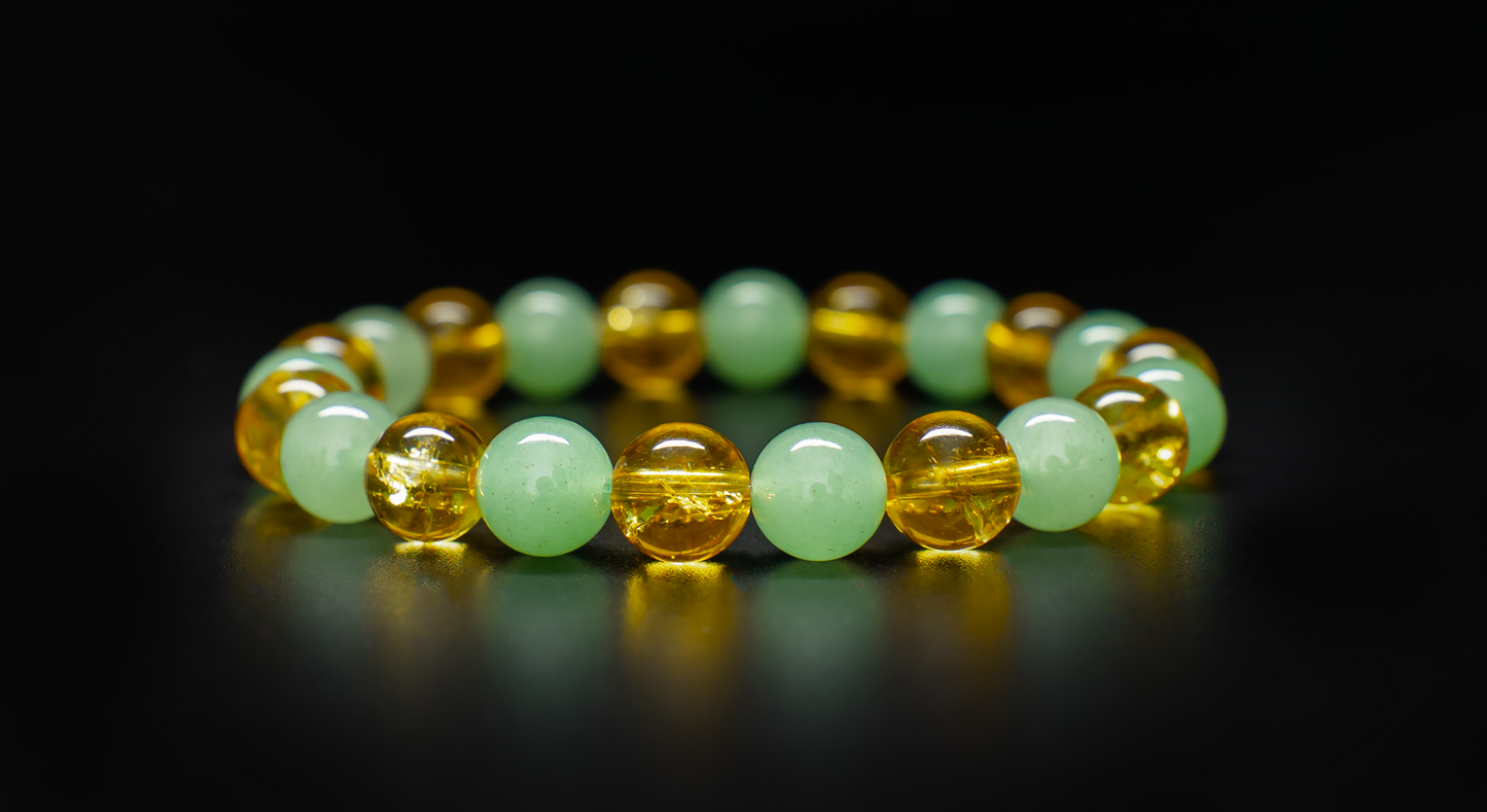 THE CARINA | GREEN AVENTURINE WITH CITRINE