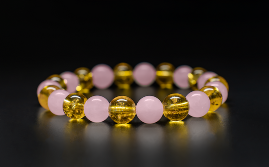 THE LYRA | ROSE QUARTZ WITH CITRINE