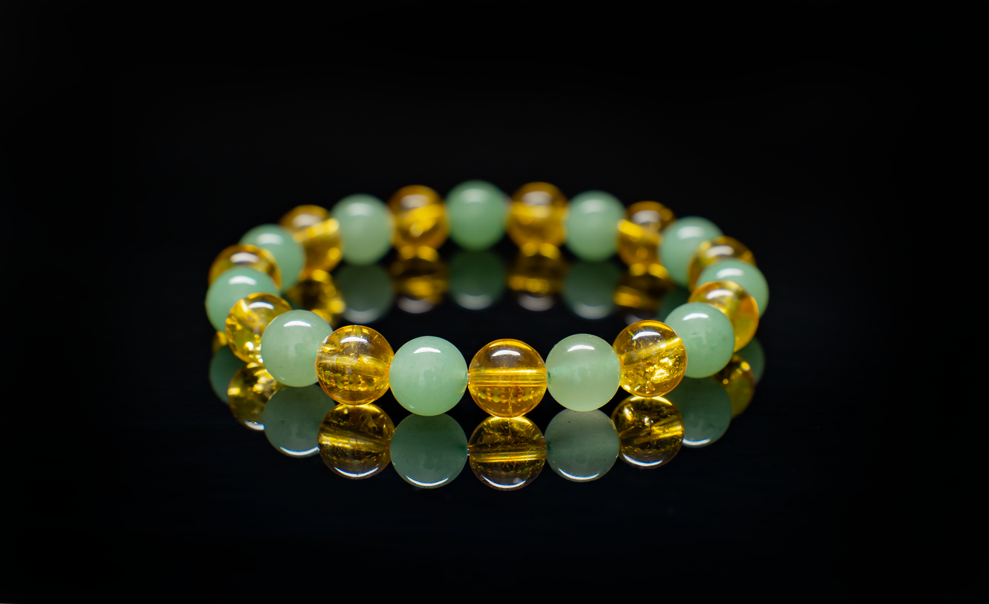 THE CARINA | GREEN AVENTURINE WITH CITRINE