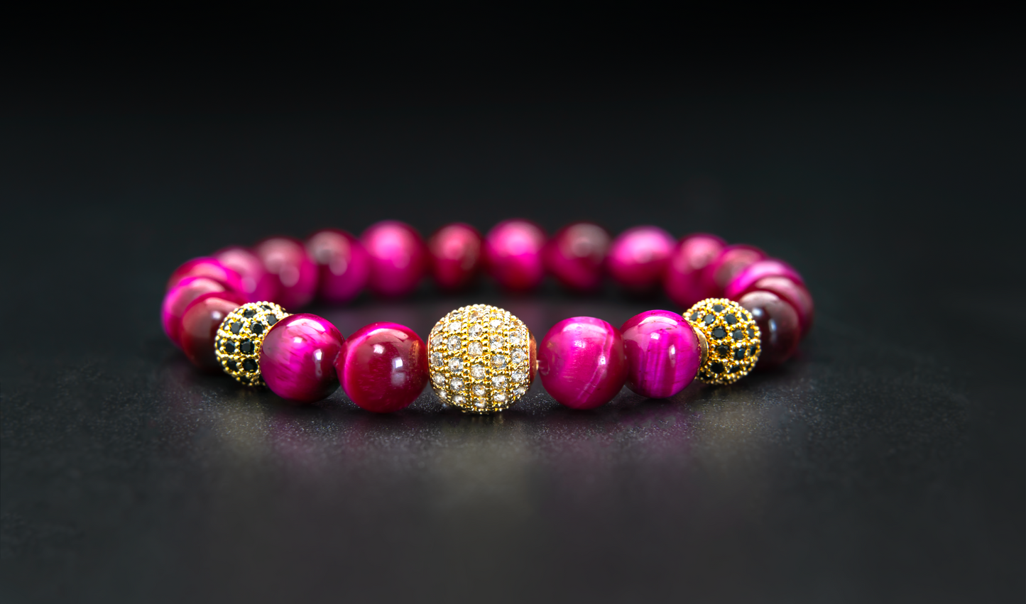 THE VERDIC V | ROSE TIGER EYE WITH CHARMS