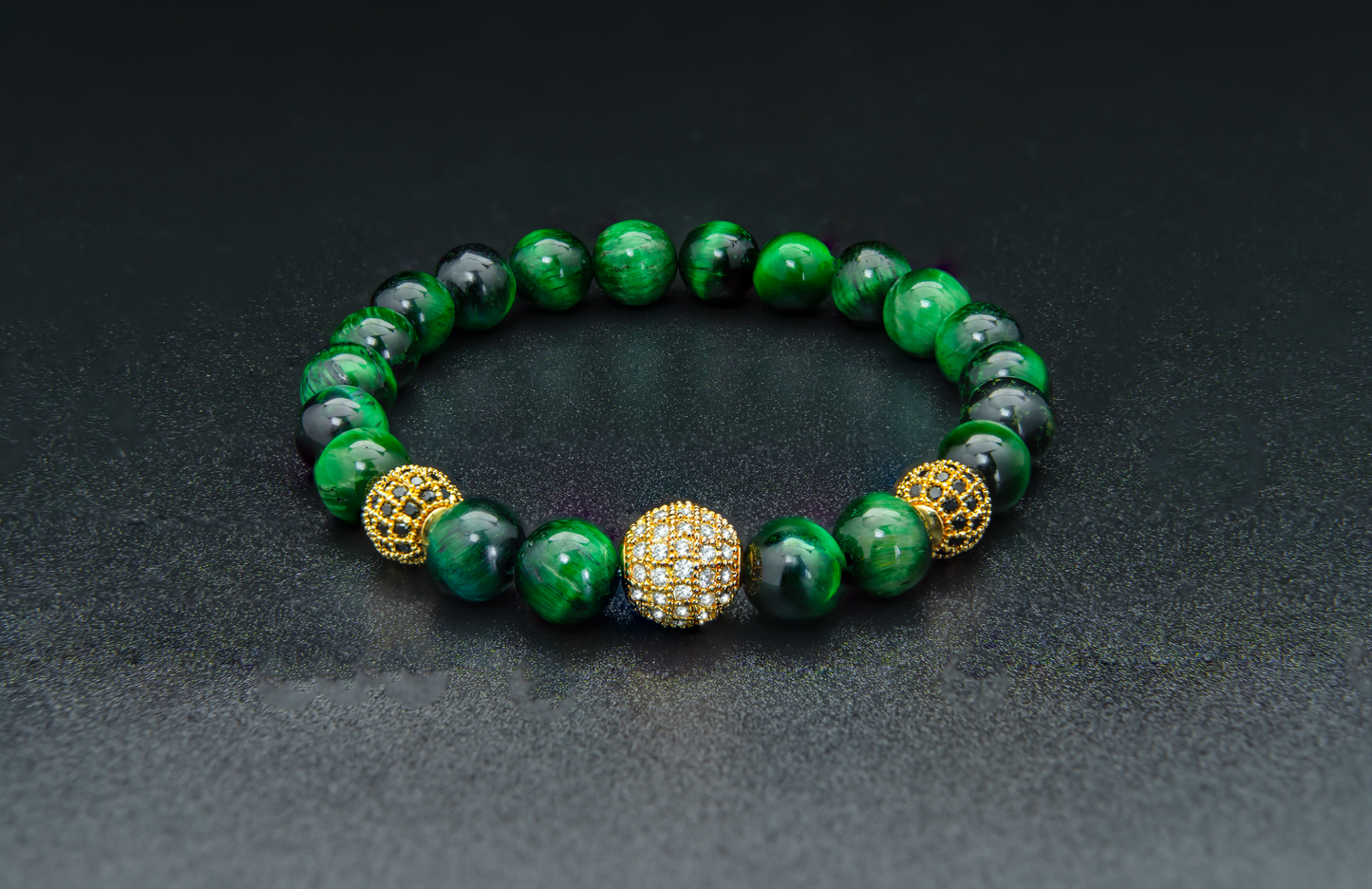 THE VERDIC III | GREEN TIGER EYE WITH CHARMS
