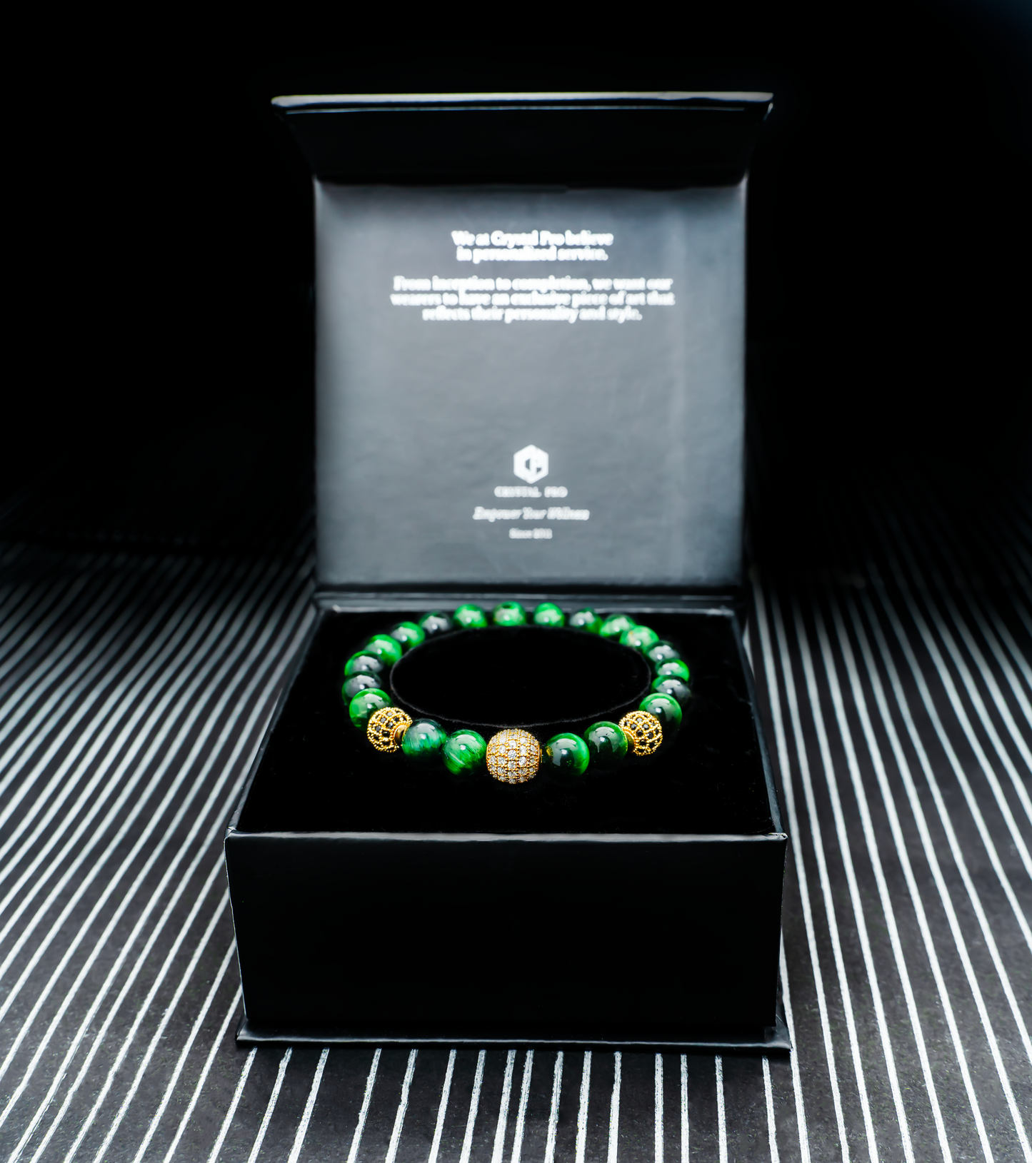 THE VERDIC III | GREEN TIGER EYE WITH CHARMS
