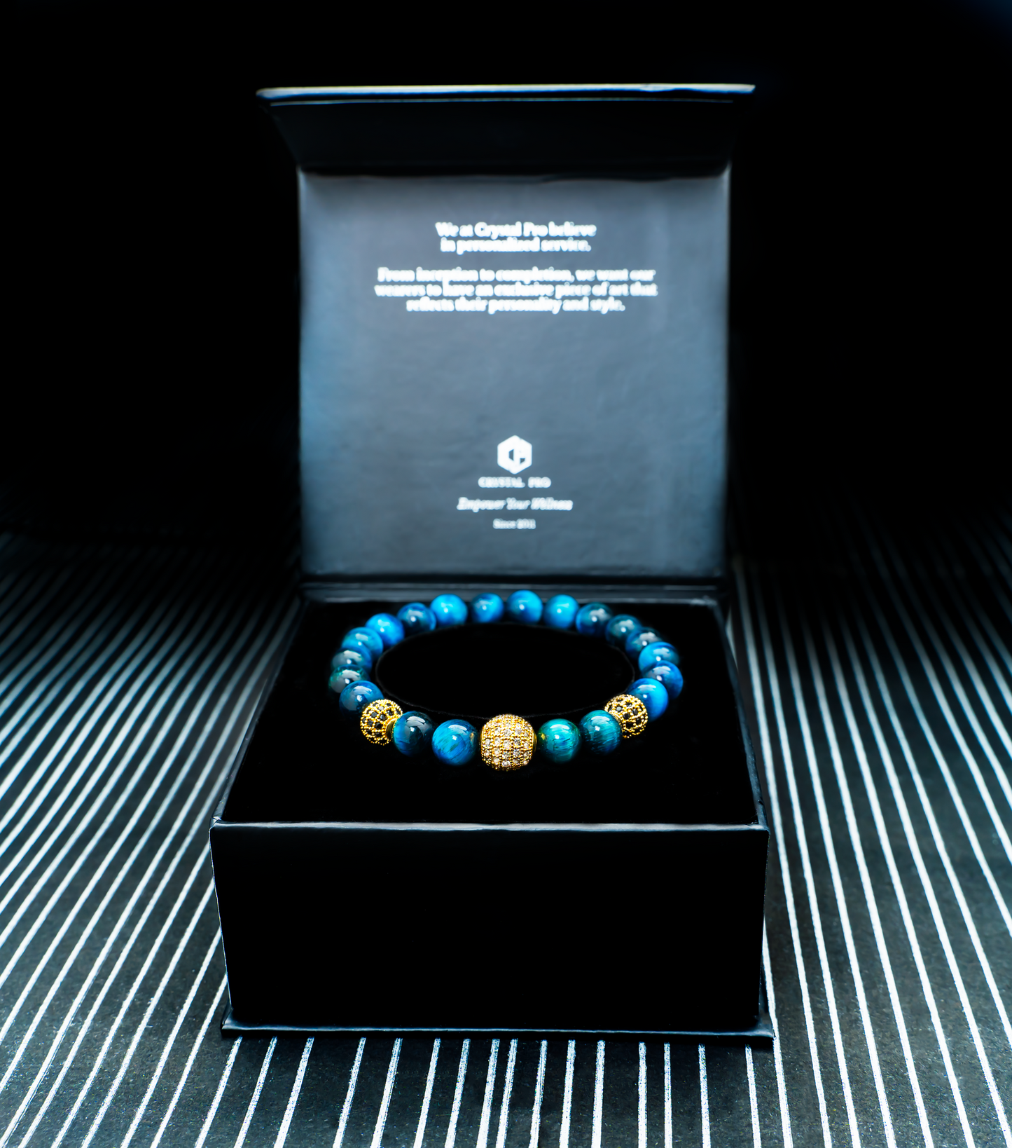 THE VERDIC I | ROYAL BLUE TIGER EYE WITH CHARMS