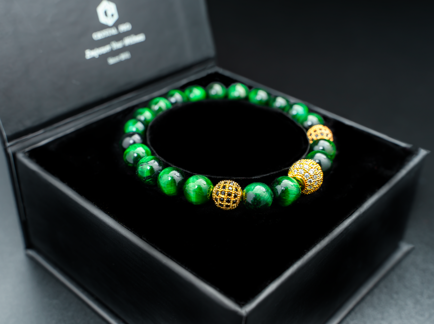 THE VERDIC III | GREEN TIGER EYE WITH CHARMS