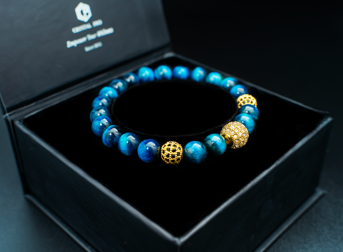 THE VERDIC I | ROYAL BLUE TIGER EYE WITH CHARMS