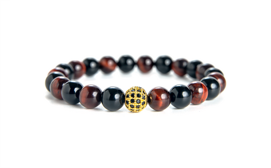 THE PERSEUS | RED TIGER EYE WITH BLACK AGATE
